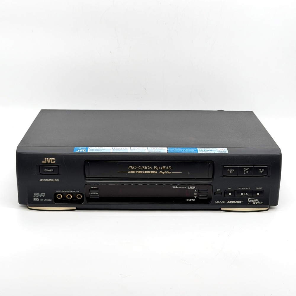 JVC HR-VP656U Hi-Fi Stereo VHS VCR 4-Head Video Cassette Recorder SQPB Black